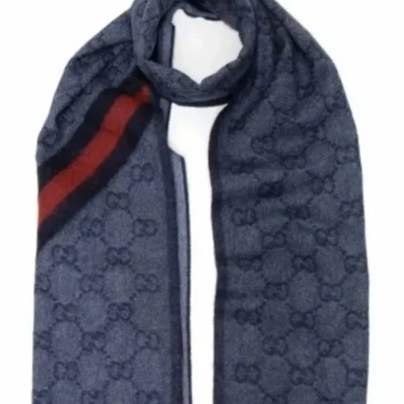 Gucci Wool and Alpaca Fringed Nikky Scarf Authentic - Picture 1 of 6